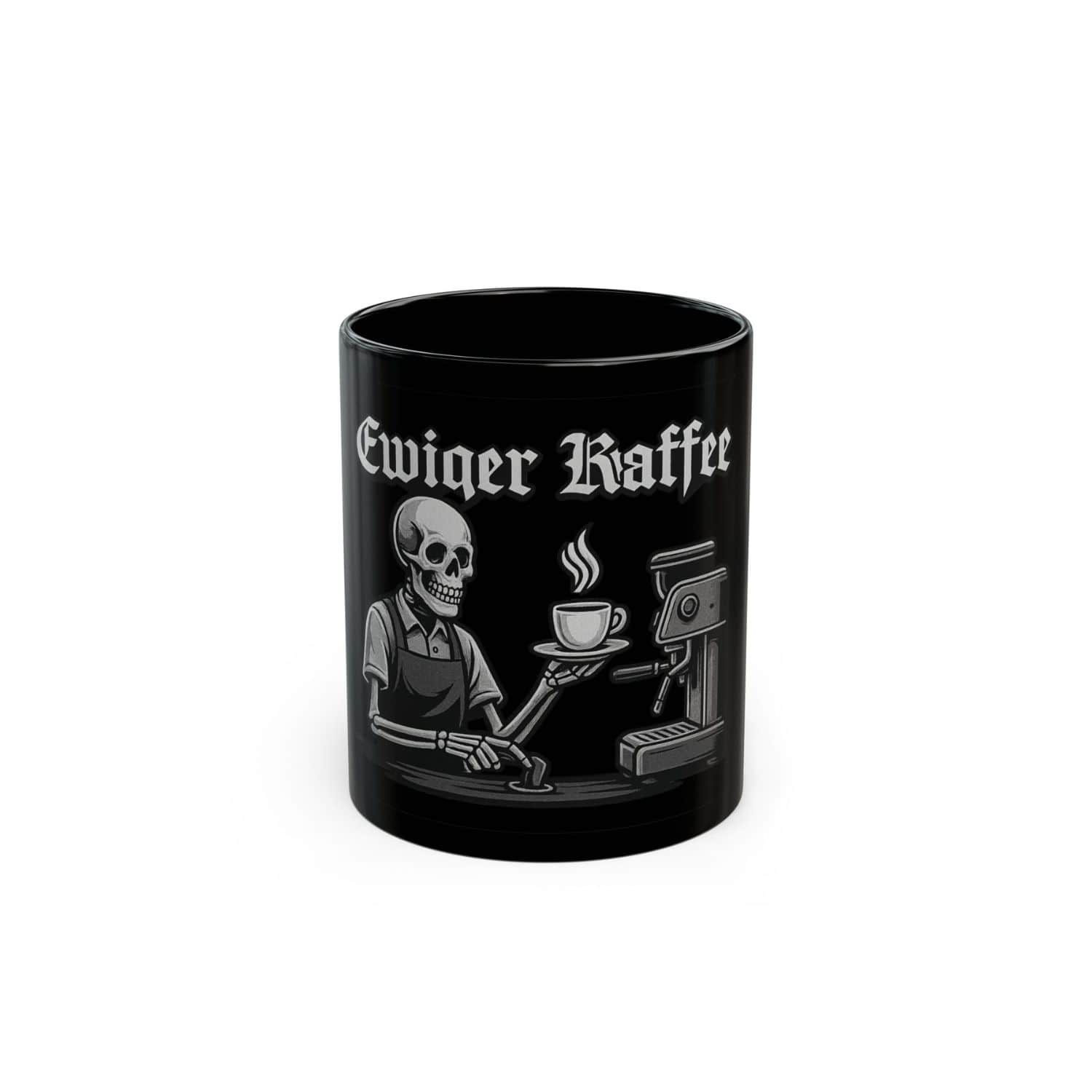 Nebelmond Kaffeebecher "Ewiger Kaffee" NM1165 schwarz