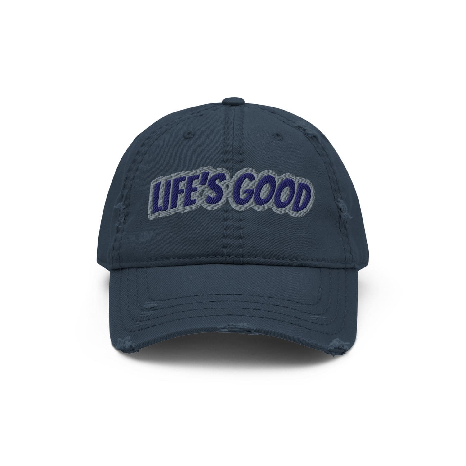 Otto Cap Destressed Dad-Hat HB1066 Life navy blue