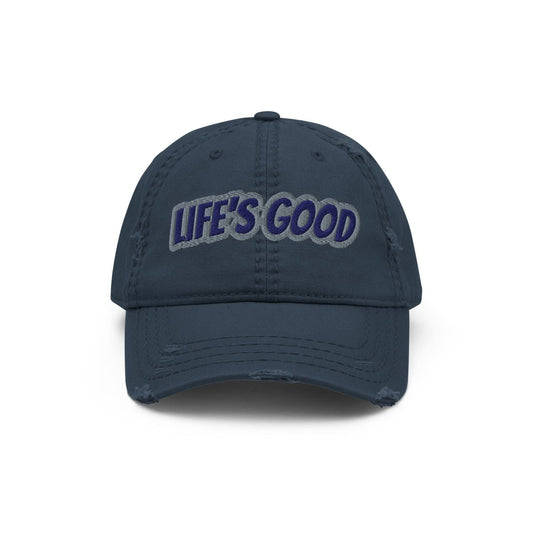 Otto Cap Destressed Dad-Hat HB1066 Life navy blue