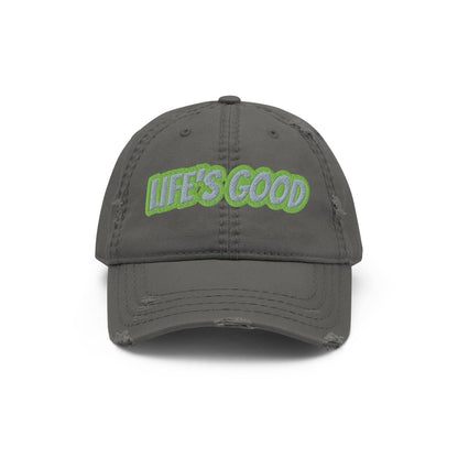 Otto Cap Destressed Dad-Hat HB1067 Life charcoal grey
