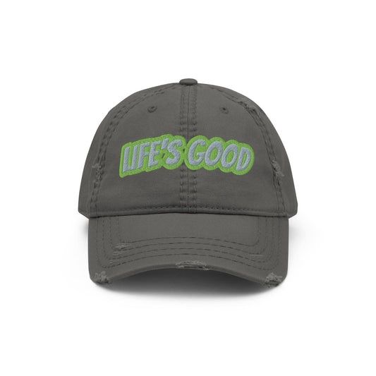 Otto Cap Destressed Dad-Hat HB1067 Life charcoal grey