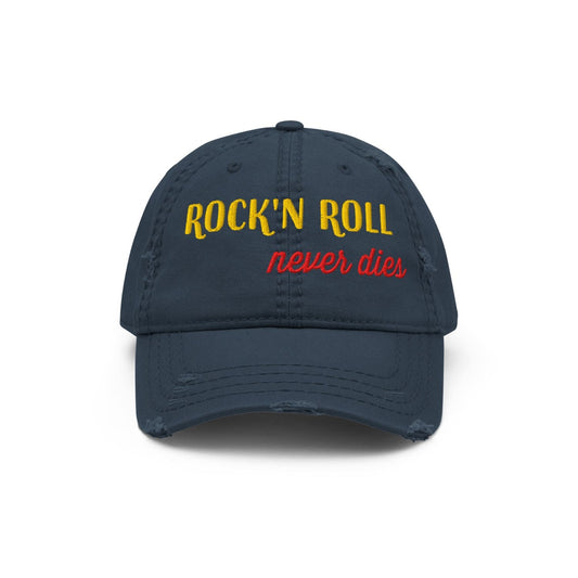 Otto Cap Destressed Dad-Hat HB1070 Rock'n Roll navy blue