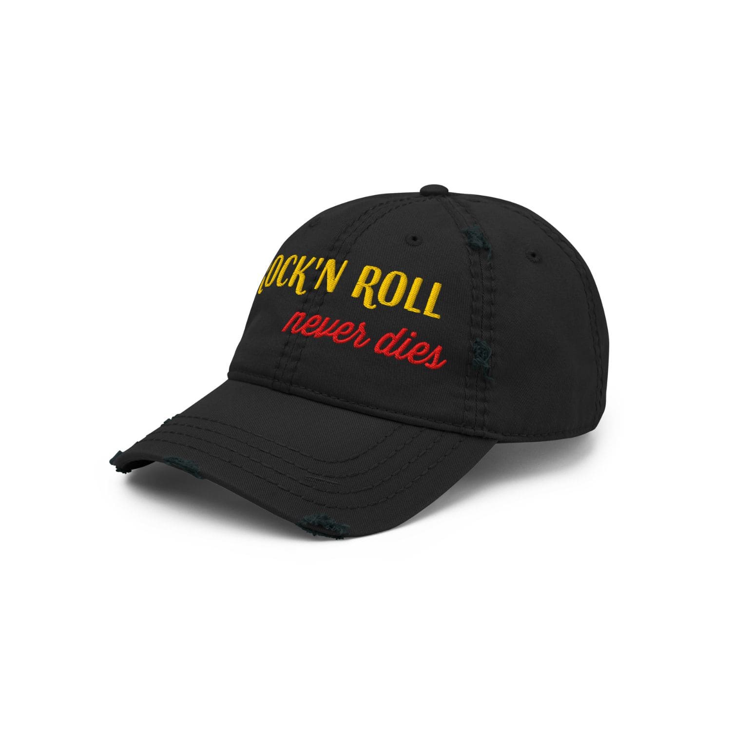 Otto Cap Destressed Dad-Hat PF1058 Rock'n Roll schwarz