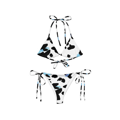 Recycled Allover String-Bikini HB2123 weiss schwarz blau