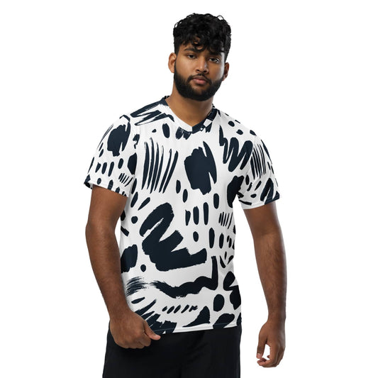 Rockwear Herren Sporttrikot PF7277 weiss mit schwarzen Flecken