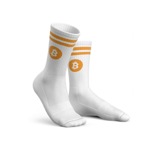 Unisex Bitcoin Sportsocken SH1133 weiss orange